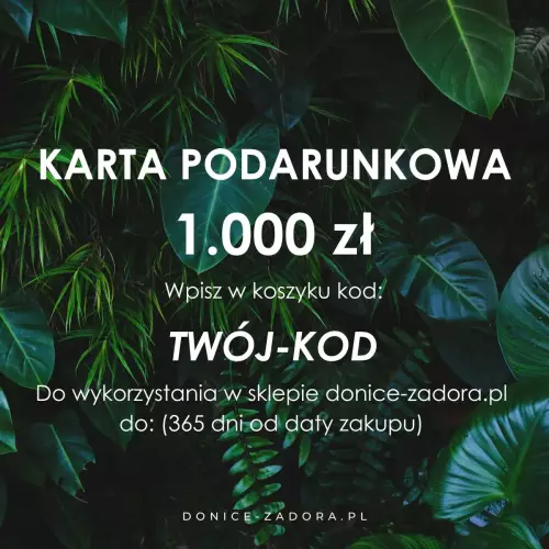 Karta podarunkowa DONICE-ZADORA.PL - 1000 zł